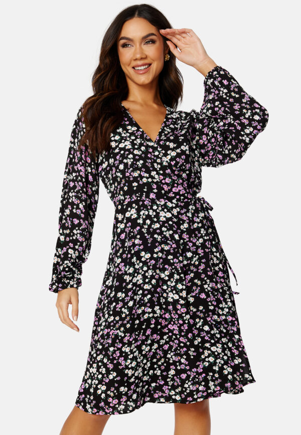 Fiola LS AOP Wrap Dress