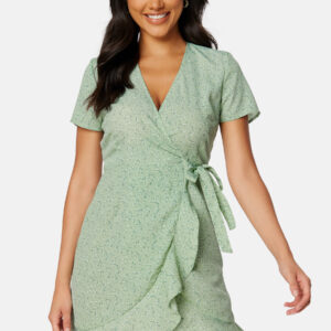 Flounce Short Wrap Dress