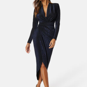 Glitter Long Sleeve Rouch Dress