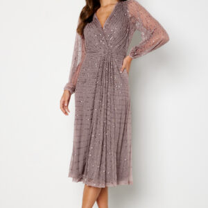 Long Sleeve Sequin Midi Dress