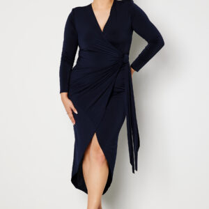 Long Sleeve Wrap Maxi Dress