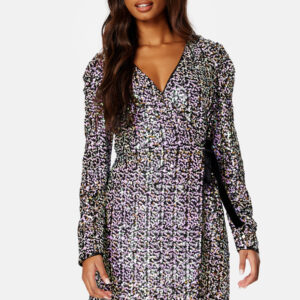 Multiseq LS Wrap Dress