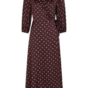 Neo Noir - Kjole - Malinga Dot Dress - Wine (Levering slut juli)