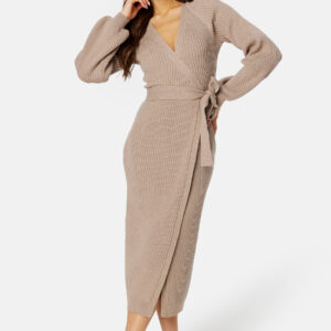 Wrap Rib Knitted Midi Dress